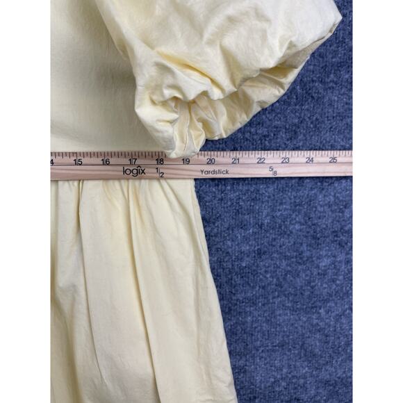 Joie Yellow Babydoll Dress Puff Sleeves Midi Medium - Picture 11 of 12